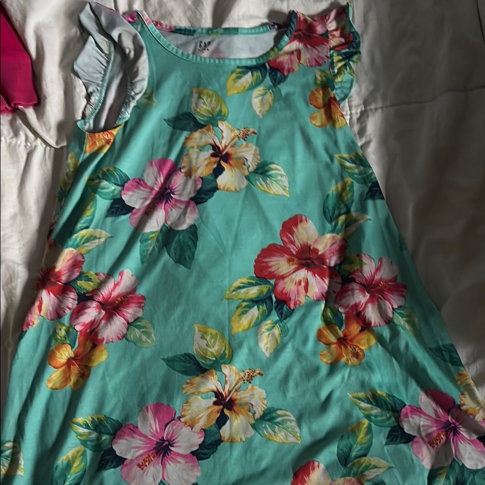 GAP Floral Kids Dress in Teal and Pink